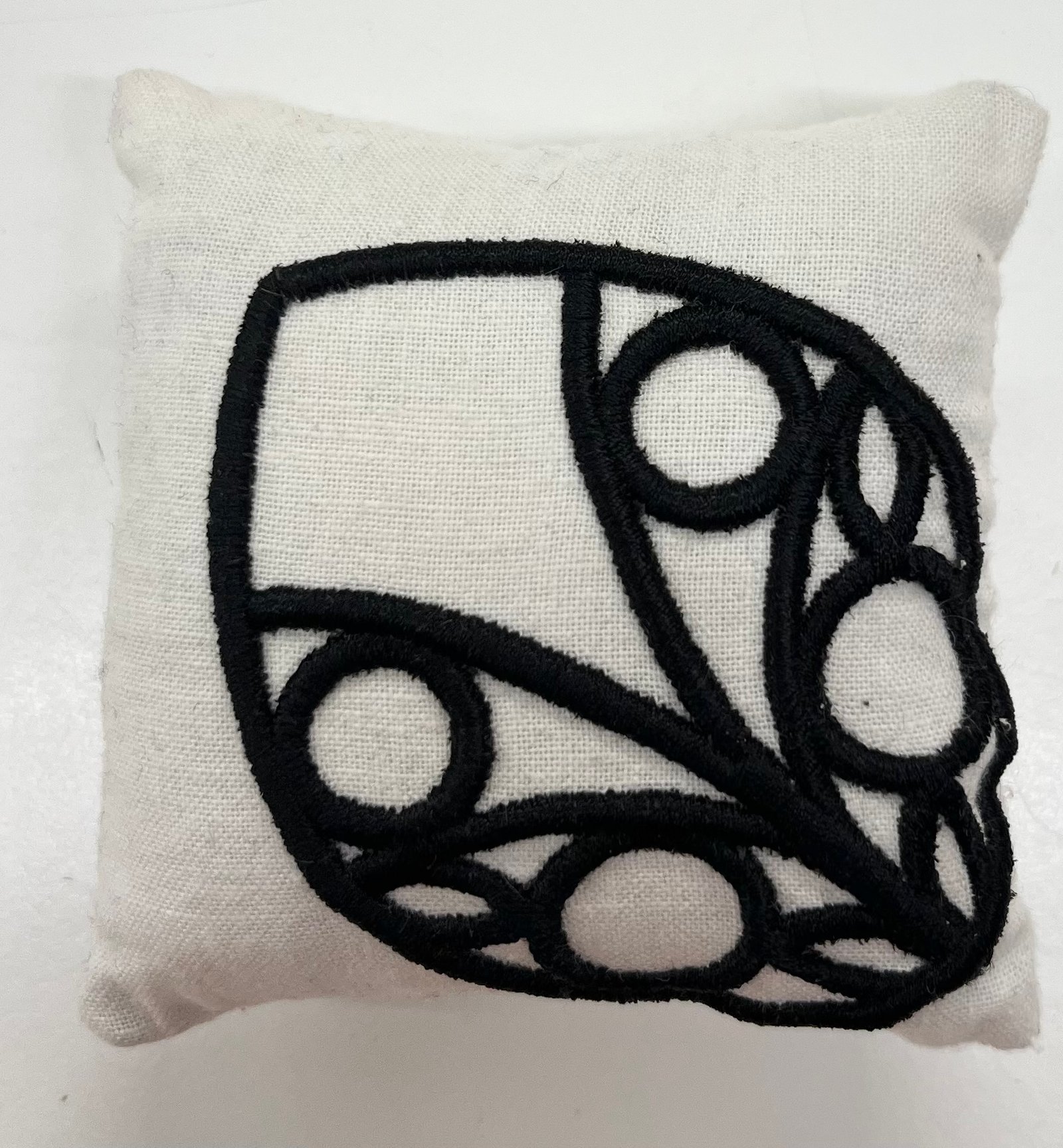 Alice Selwood Pincushion – Black Celtic Leaf