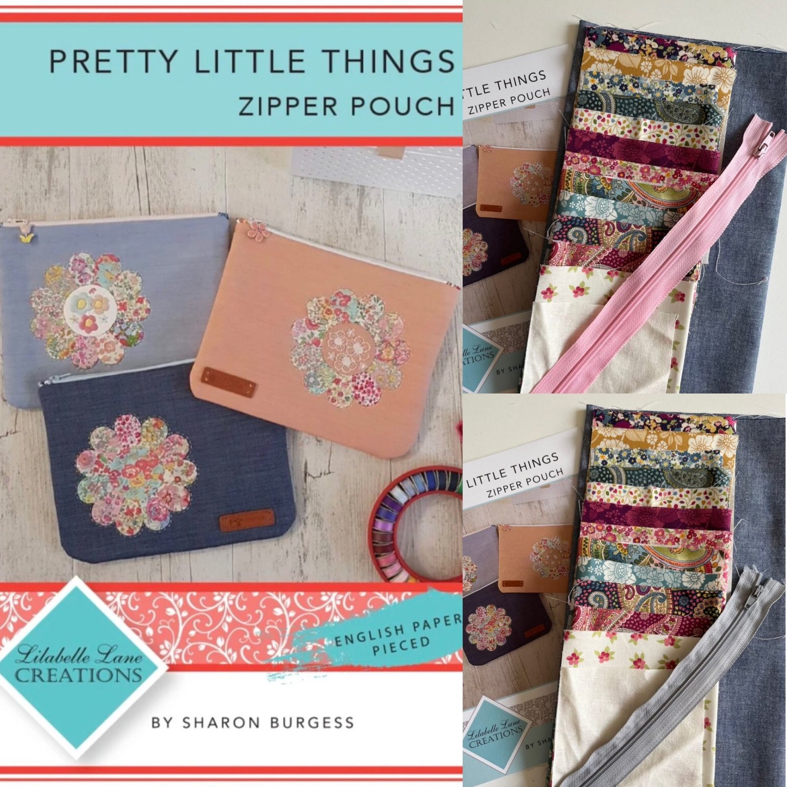 Pretty Little Things Zipper Pouches – Pattern and fabric pack