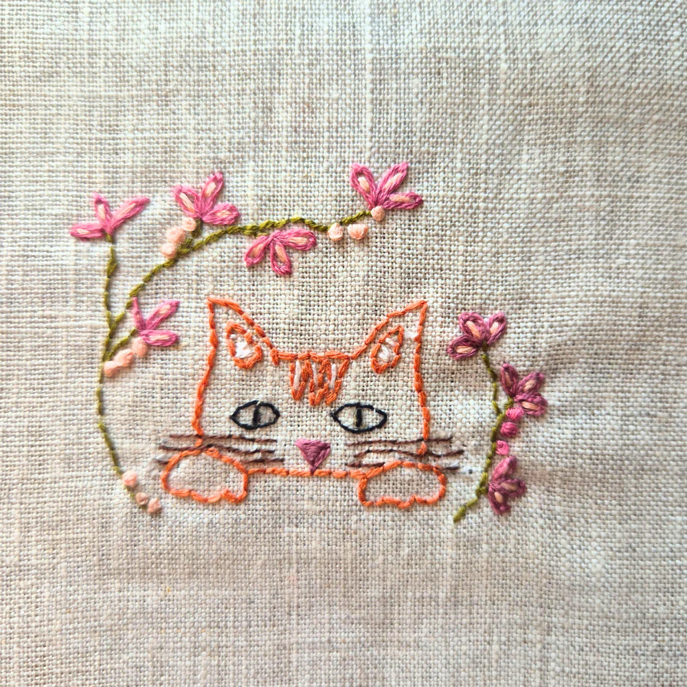Stick and Stitch Embroidery – Folk Cats by Corinne Lapierre