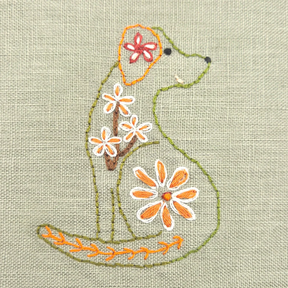Stick and Stitch Embroidery – Folk Dogs by Corinne Lapierre