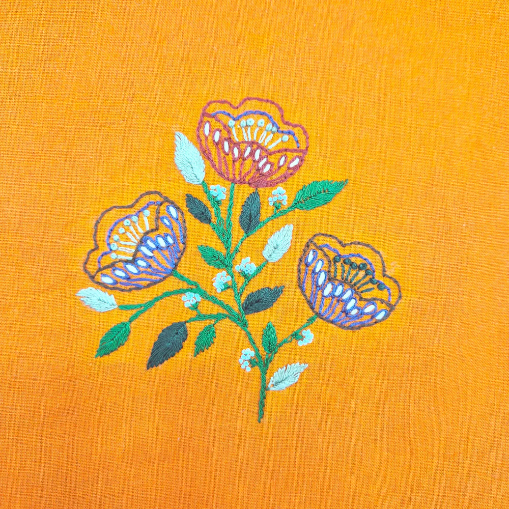 Stick and Stitch Embroidery – Folk Flowers by Corinne Lapierre