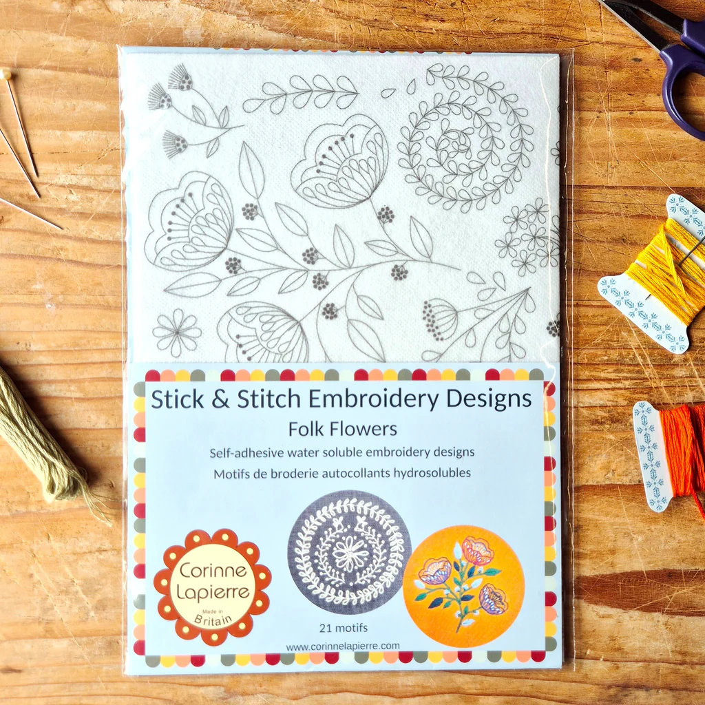 Stick and Stitch Embroidery – Folk Flowers by Corinne Lapierre