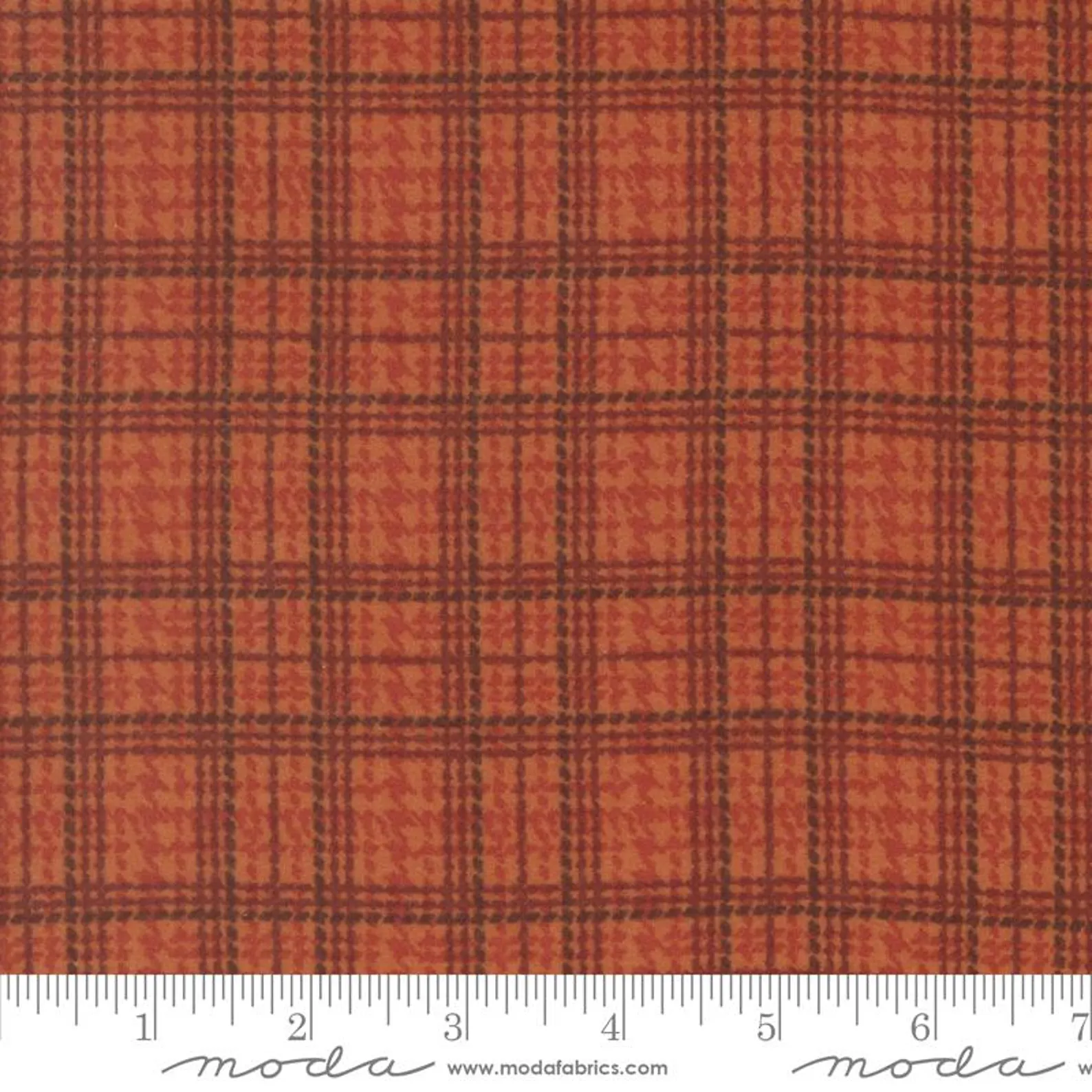 Prairie Gatherings Flannels – Mini Plaid Check Rust Fabric