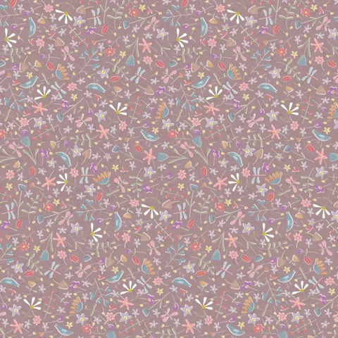 Slow & Steady – Mauve Floral Scatter Fabric